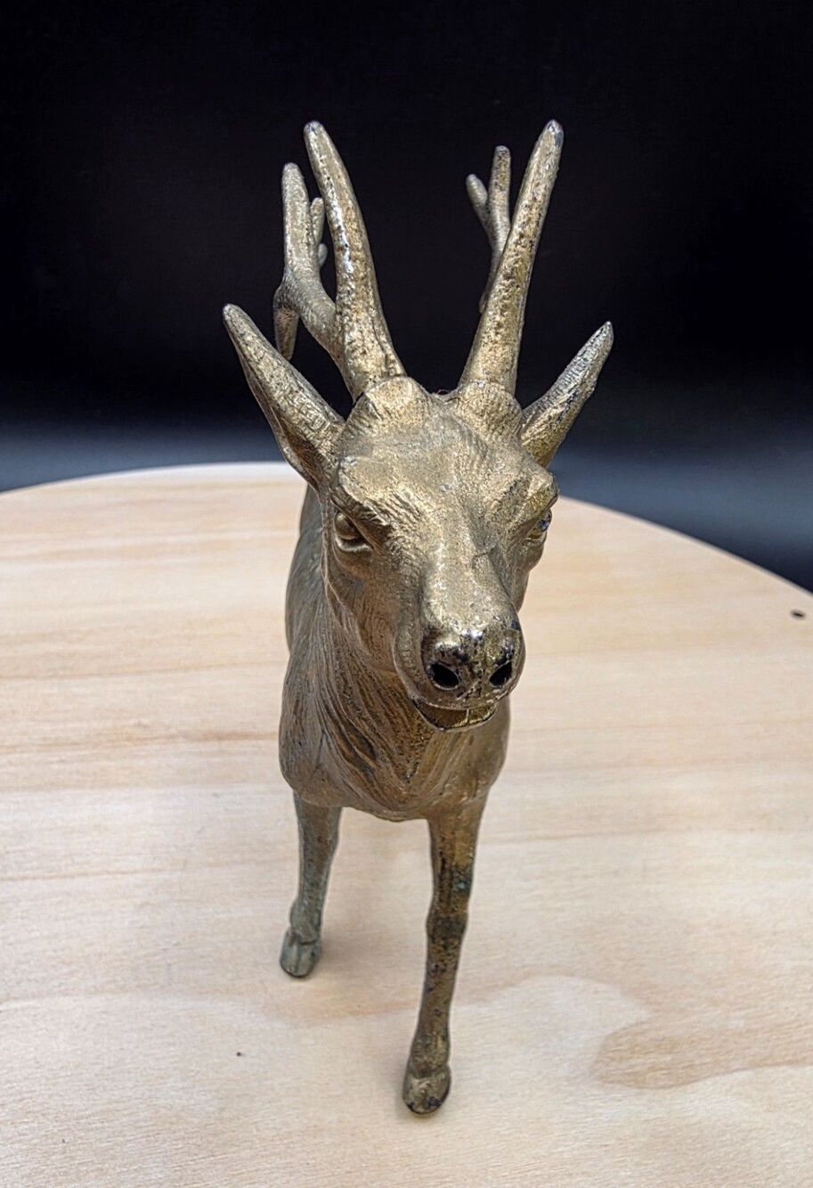 Brass Tone Elk Stag Deer Figurines Set of 3 Wildlife Vintage Made In Japan - Picture 13 of 16